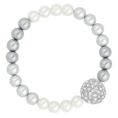 Grey ombre tonal pearl graduated pearl bracelet